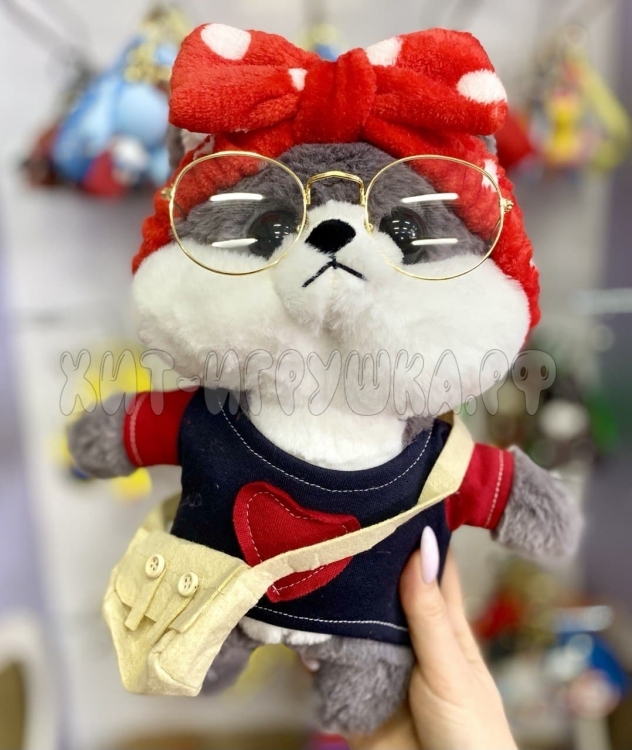 Плюшевая игрушка Корги Лалафанфан. Модная собачка в очках и сумочкой lalafanfan 30 см